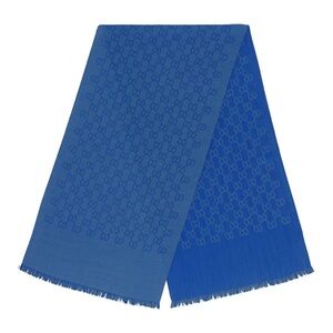 Gucci Blue Monogram GG Monogram Jacquard Scarf